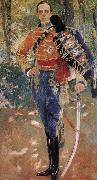 Joaquin Sorolla King Alphonse XIII of uniform cable France oil painting artist